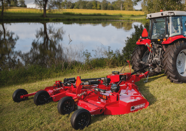 rotary cutter attachment on grass