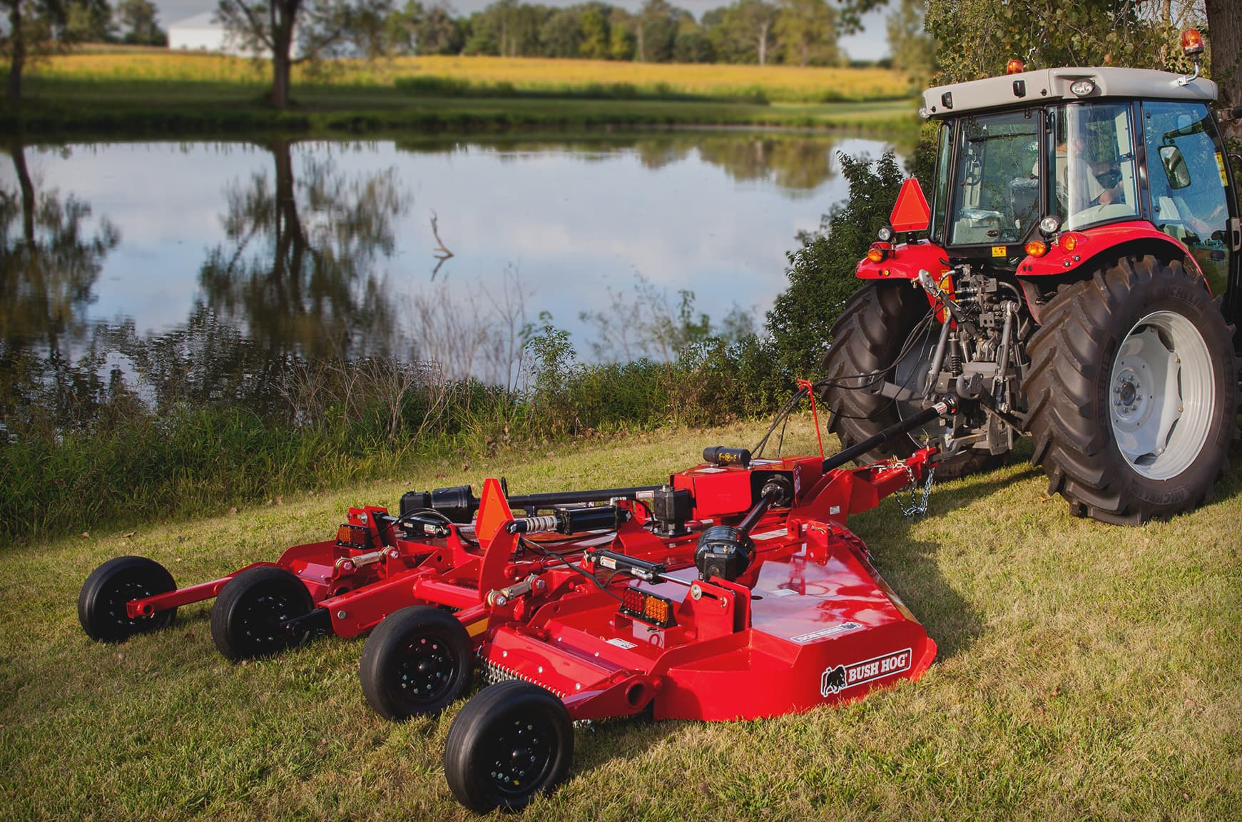 rotary cutter attachment on grass